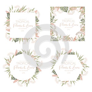 Wedding invite, invitation menu rsvp thank you card vector floral greenery design